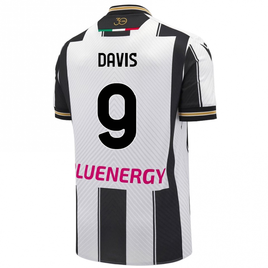 Vaikiškas Keinan Davis #9 Balta Juoda Namų Marškinėliai 2024/25 T-Shirt