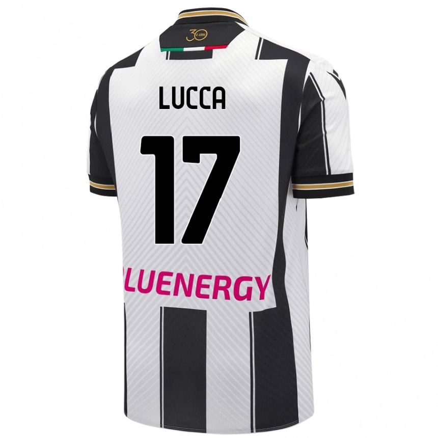 Vaikiškas Lorenzo Lucca #17 Balta Juoda Namų Marškinėliai 2024/25 T-Shirt