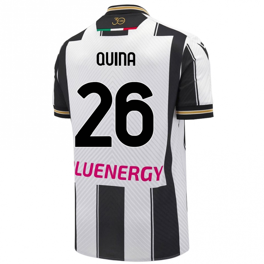 Vaikiškas Domingos Quina #26 Balta Juoda Namų Marškinėliai 2024/25 T-Shirt