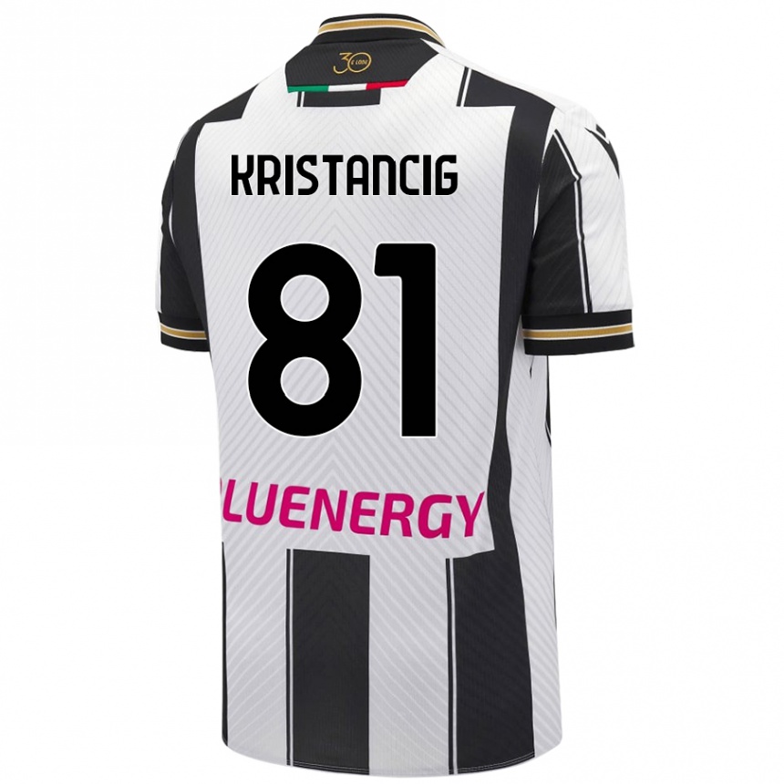 Vaikiškas Luca Kristancig #81 Balta Juoda Namų Marškinėliai 2024/25 T-Shirt