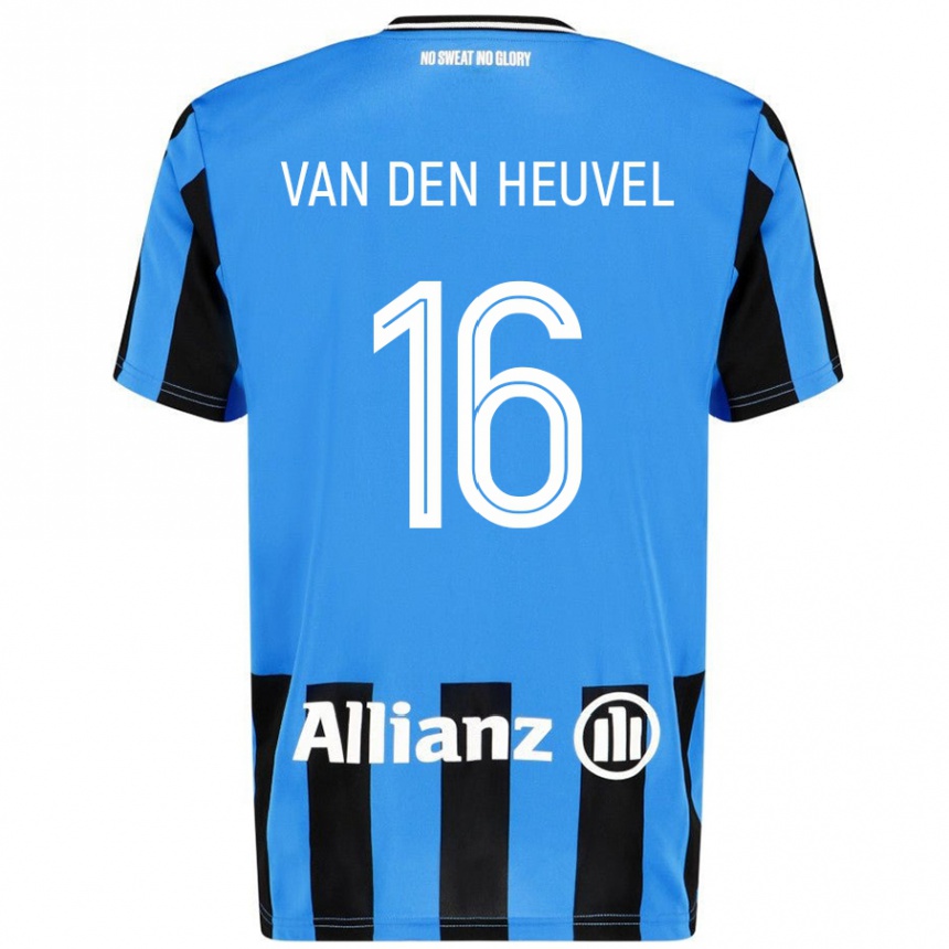 Vaikiškas Dani Van Den Heuvel #16 Dangaus Mėlyna Juoda Namų Marškinėliai 2024/25 T-Shirt