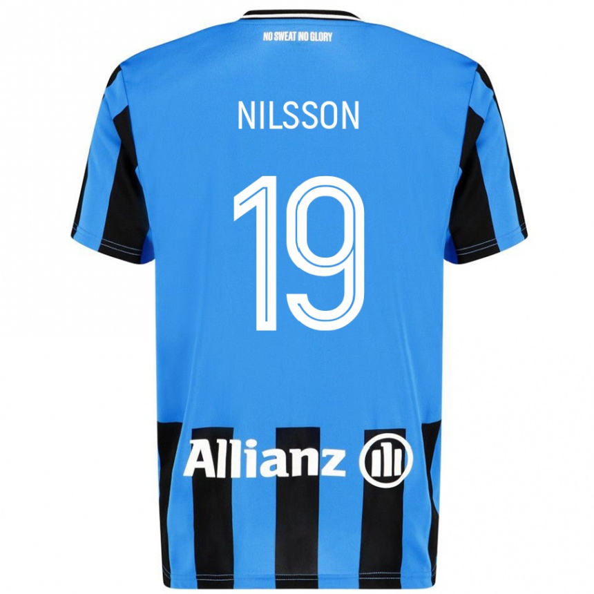 Vaikiškas Gustaf Nilsson #19 Dangaus Mėlyna Juoda Namų Marškinėliai 2024/25 T-Shirt