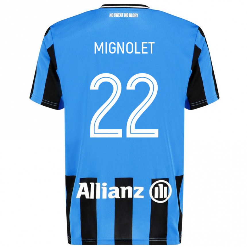 Vaikiškas Simon Mignolet #22 Dangaus Mėlyna Juoda Namų Marškinėliai 2024/25 T-Shirt