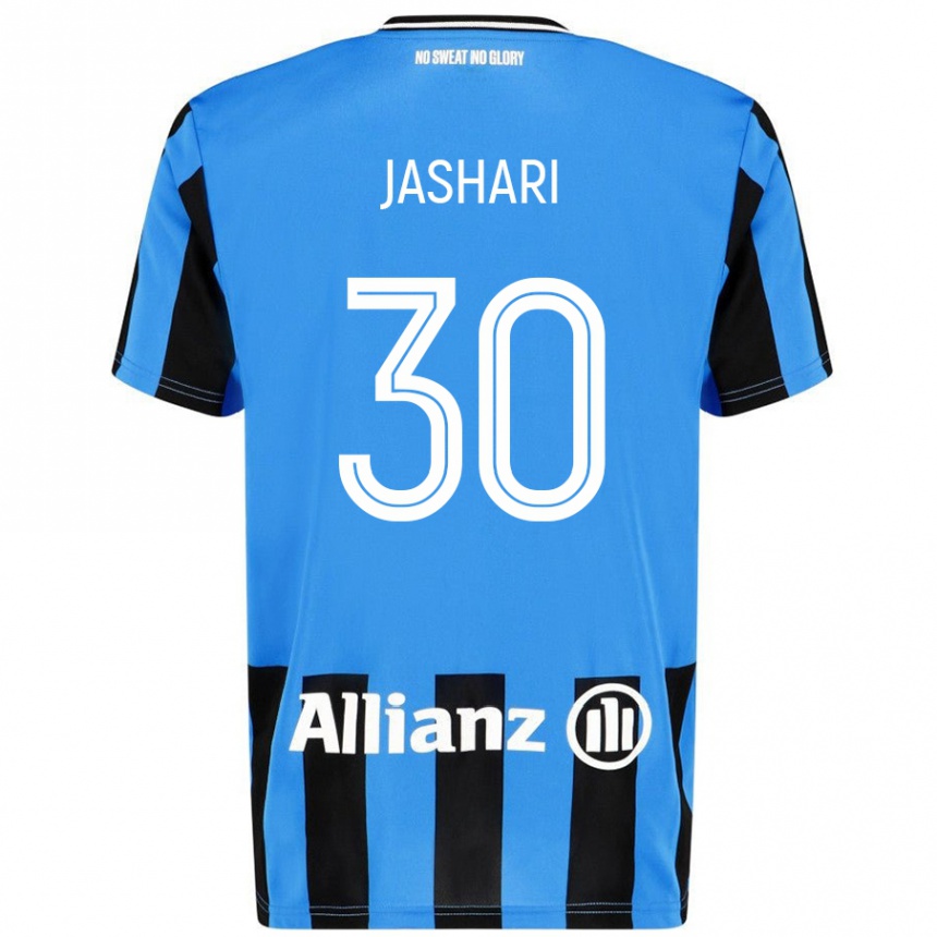 Vaikiškas Ardon Jashari #30 Dangaus Mėlyna Juoda Namų Marškinėliai 2024/25 T-Shirt