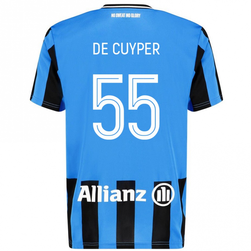 Vaikiškas Maxim De Cuyper #55 Dangaus Mėlyna Juoda Namų Marškinėliai 2024/25 T-Shirt