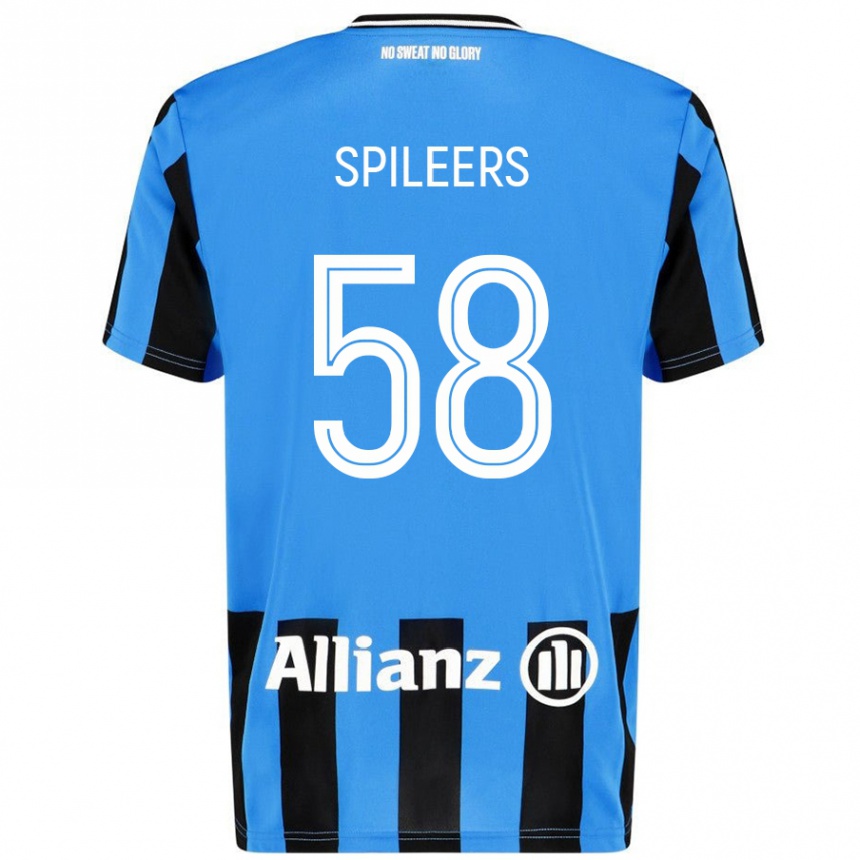 Vaikiškas Jorne Spileers #58 Dangaus Mėlyna Juoda Namų Marškinėliai 2024/25 T-Shirt