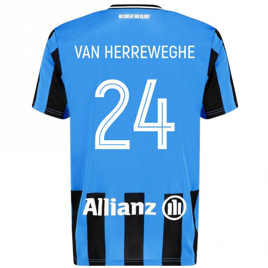 Vaikiškas Febe Van Herreweghe #24 Dangaus Mėlyna Juoda Namų Marškinėliai 2024/25 T-Shirt