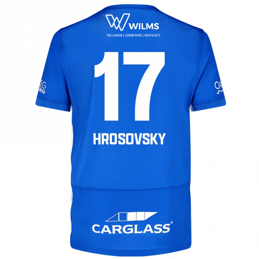 Vaikiškas Patrik Hrosovsky #17 Mėlyna Namų Marškinėliai 2024/25 T-Shirt