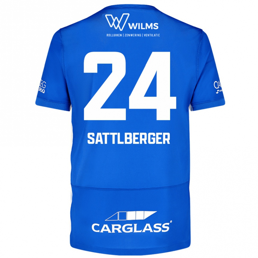 Vaikiškas Nikolas Sattlberger #24 Mėlyna Namų Marškinėliai 2024/25 T-Shirt