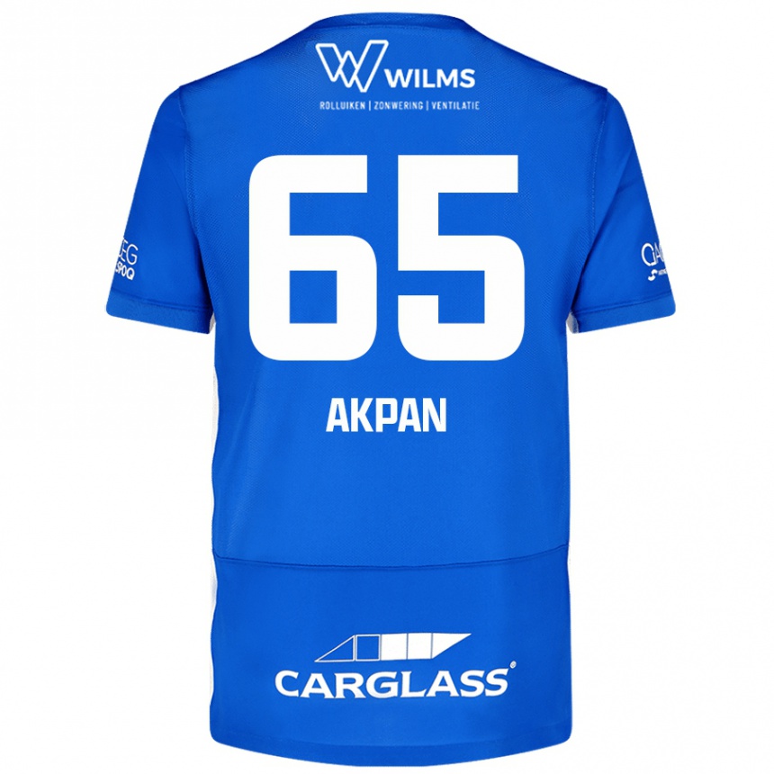 Vaikiškas Christian Akpan #65 Mėlyna Namų Marškinėliai 2024/25 T-Shirt