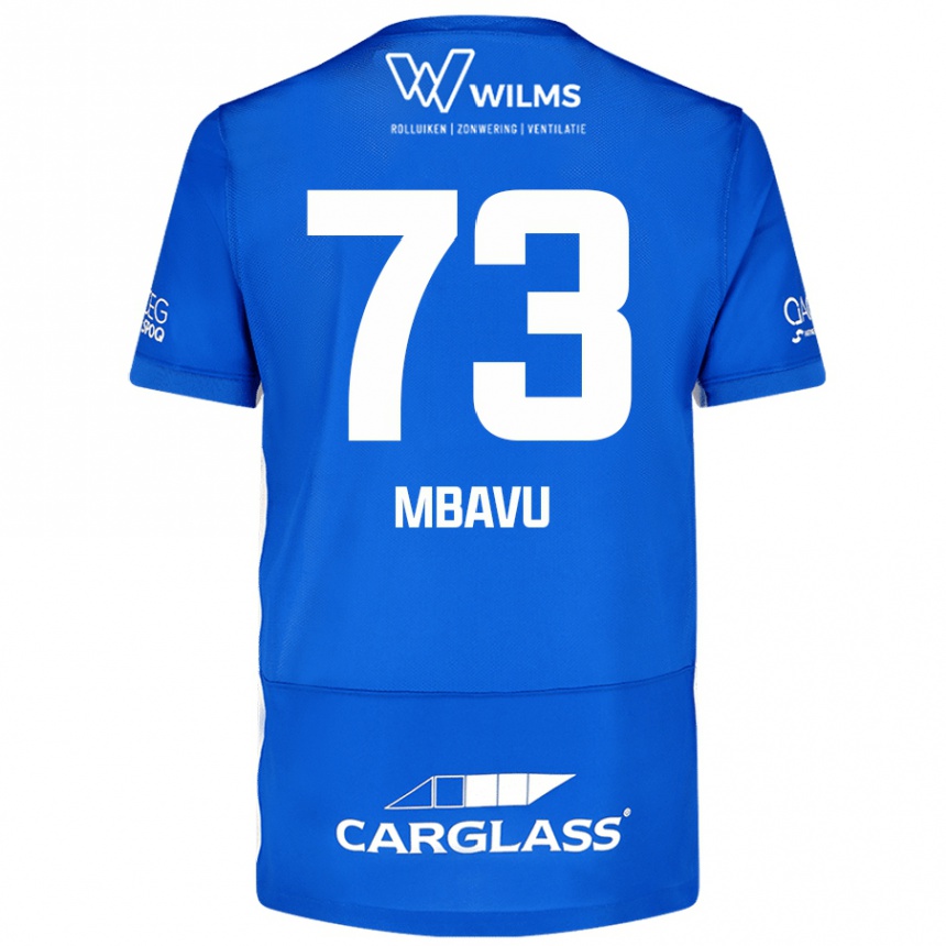 Vaikiškas Elie Mbavu #73 Mėlyna Namų Marškinėliai 2024/25 T-Shirt