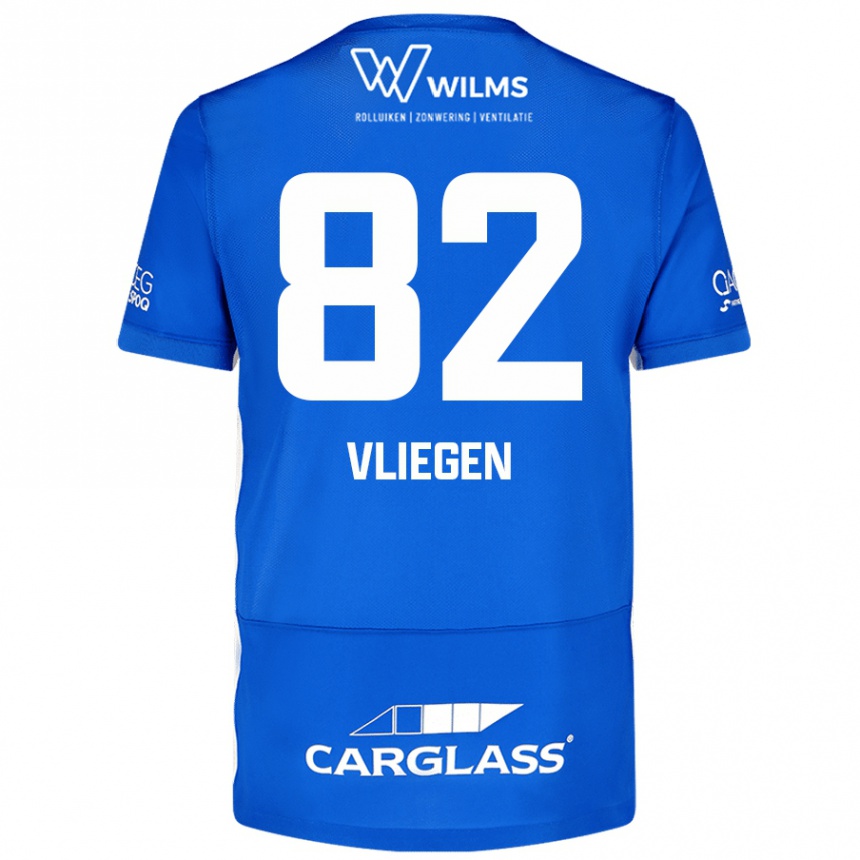 Vaikiškas Olivier Vliegen #82 Mėlyna Namų Marškinėliai 2024/25 T-Shirt