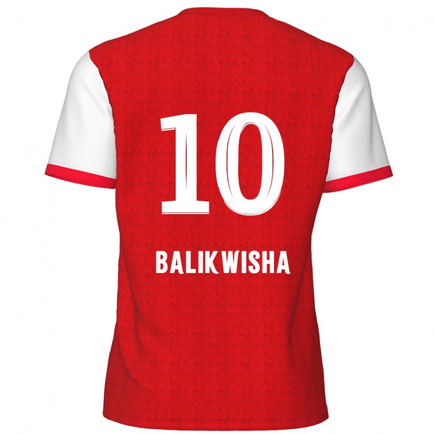 Vaikiškas Michel-Ange Balikwisha #10 Raudona Balta Namų Marškinėliai 2024/25 T-Shirt