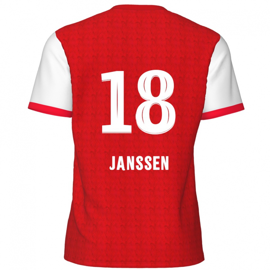 Vaikiškas Vincent Janssen #18 Raudona Balta Namų Marškinėliai 2024/25 T-Shirt