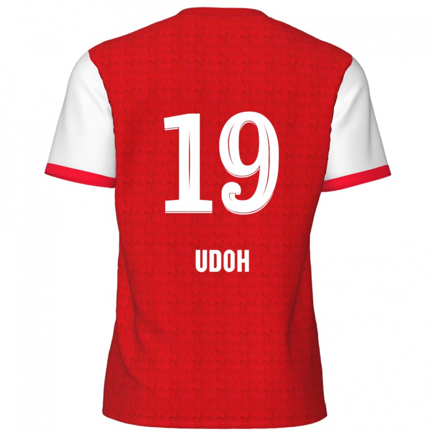 Vaikiškas Victor Udoh #19 Raudona Balta Namų Marškinėliai 2024/25 T-Shirt