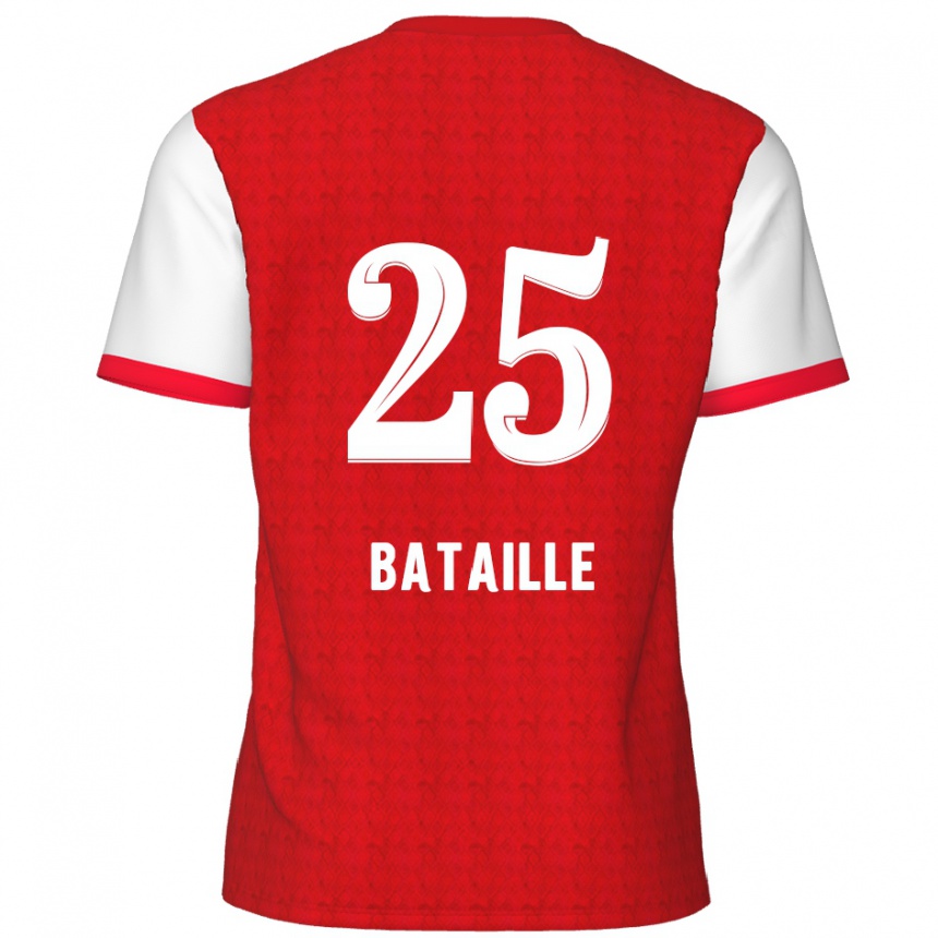 Vaikiškas Jelle Bataille #25 Raudona Balta Namų Marškinėliai 2024/25 T-Shirt