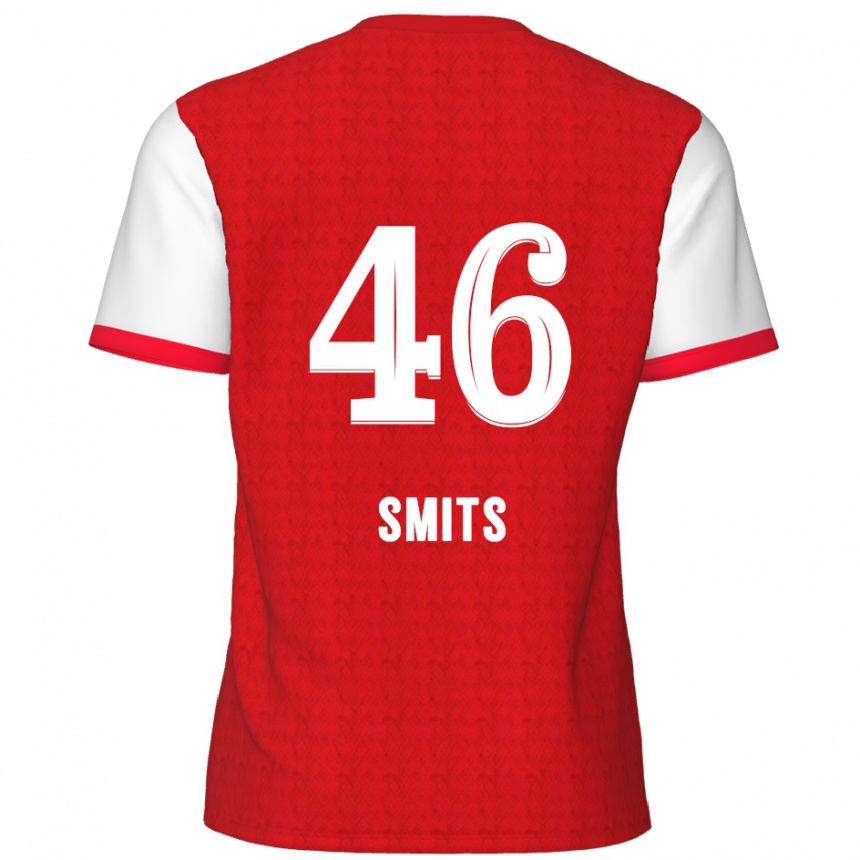 Vaikiškas Milan Smits #46 Raudona Balta Namų Marškinėliai 2024/25 T-Shirt