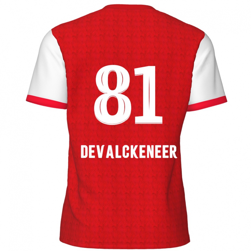 Vaikiškas Niels Devalckeneer #81 Raudona Balta Namų Marškinėliai 2024/25 T-Shirt