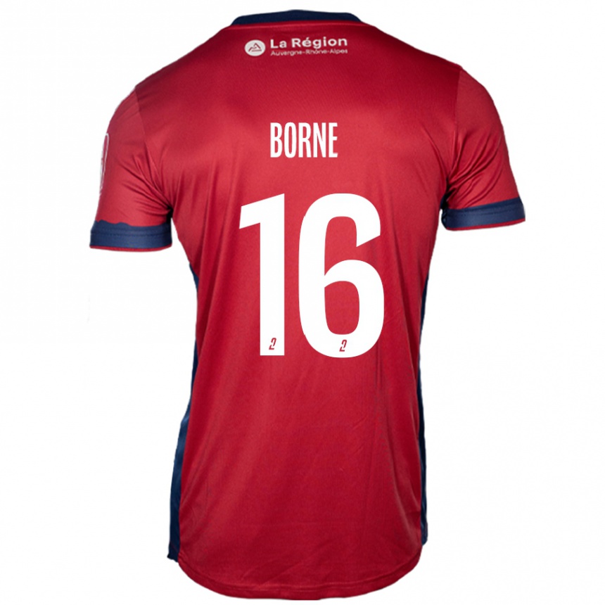 Vaikiškas Théo Borne #16 Šviesiai Bordo Namų Marškinėliai 2024/25 T-Shirt