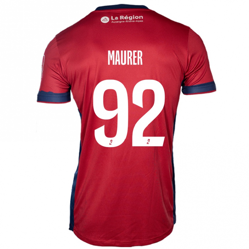 Vaikiškas Aïman Maurer #92 Šviesiai Bordo Namų Marškinėliai 2024/25 T-Shirt