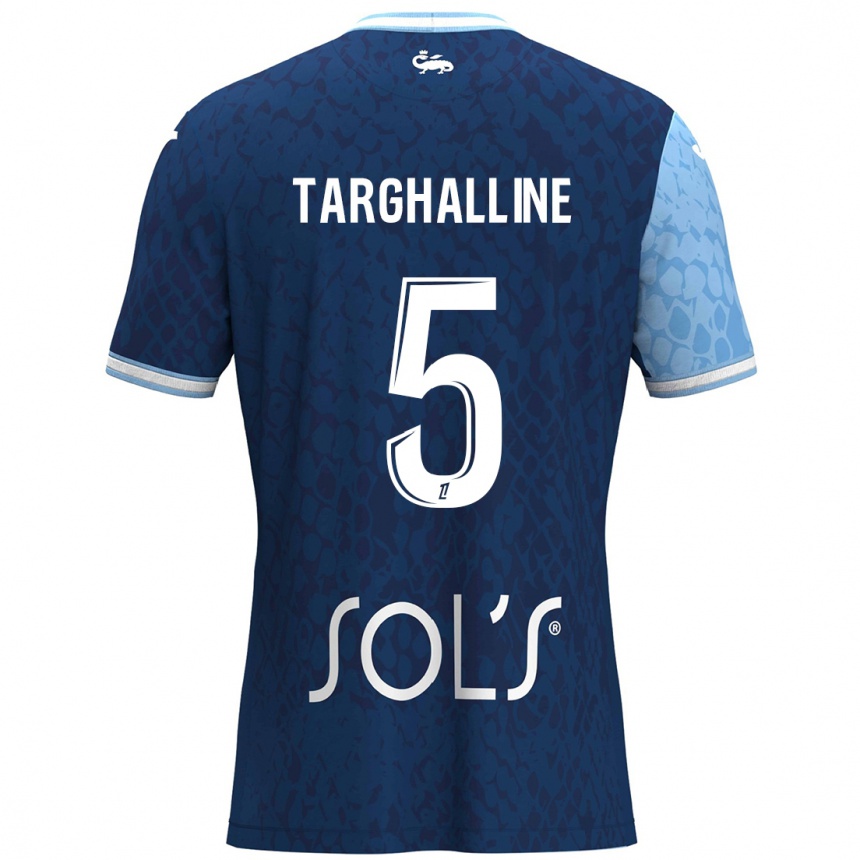 Vaikiškas Oussama Targhalline #5 Dangaus Mėlyna Tamsiai Mėlyna Namų Marškinėliai 2024/25 T-Shirt