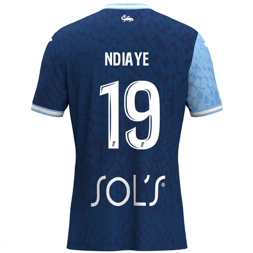 Vaikiškas Rassoul Ndiaye #19 Dangaus Mėlyna Tamsiai Mėlyna Namų Marškinėliai 2024/25 T-Shirt