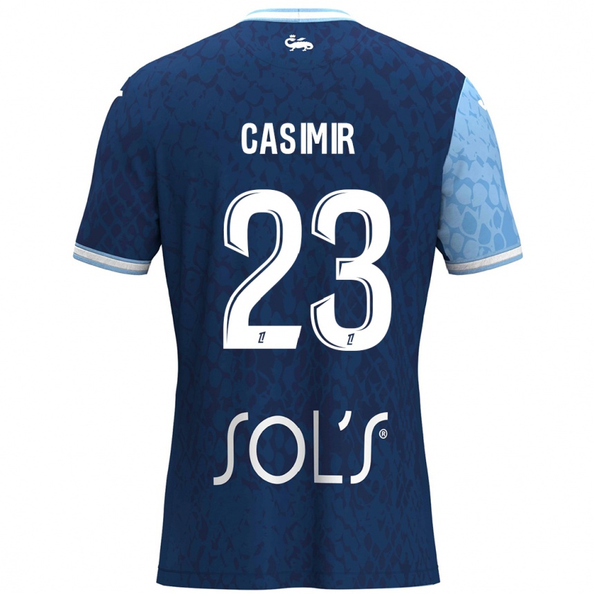 Vaikiškas Josué Casimir #23 Dangaus Mėlyna Tamsiai Mėlyna Namų Marškinėliai 2024/25 T-Shirt