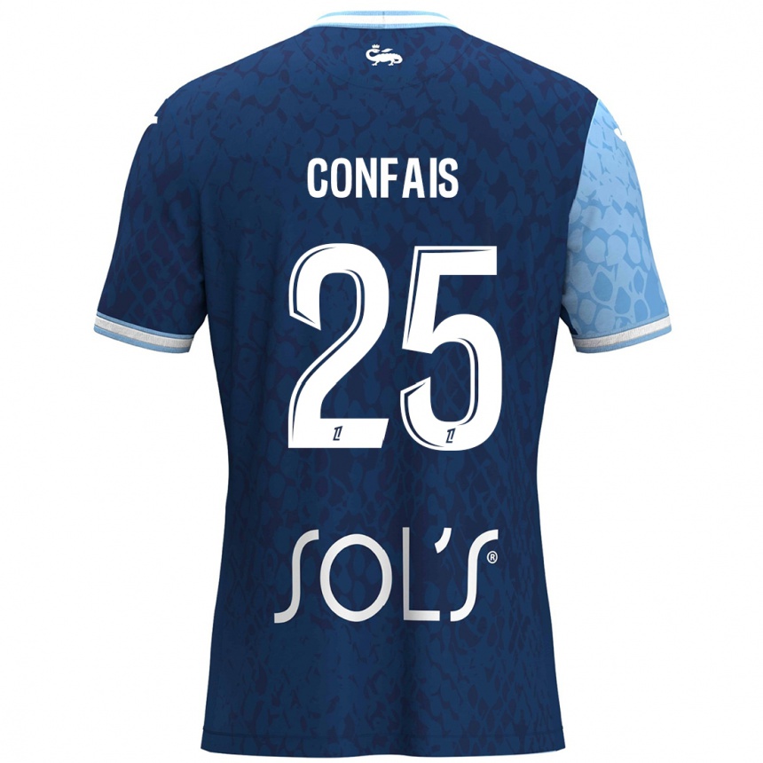 Vaikiškas Aloïs Confais #25 Dangaus Mėlyna Tamsiai Mėlyna Namų Marškinėliai 2024/25 T-Shirt