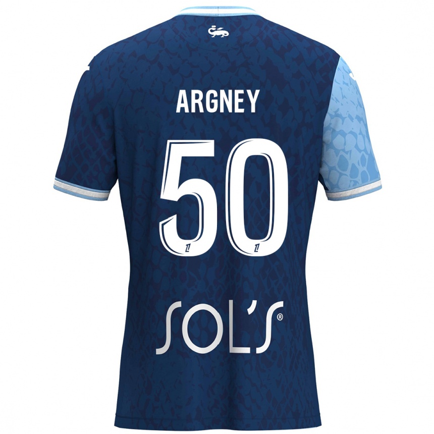 Vaikiškas Paul Argney #50 Dangaus Mėlyna Tamsiai Mėlyna Namų Marškinėliai 2024/25 T-Shirt