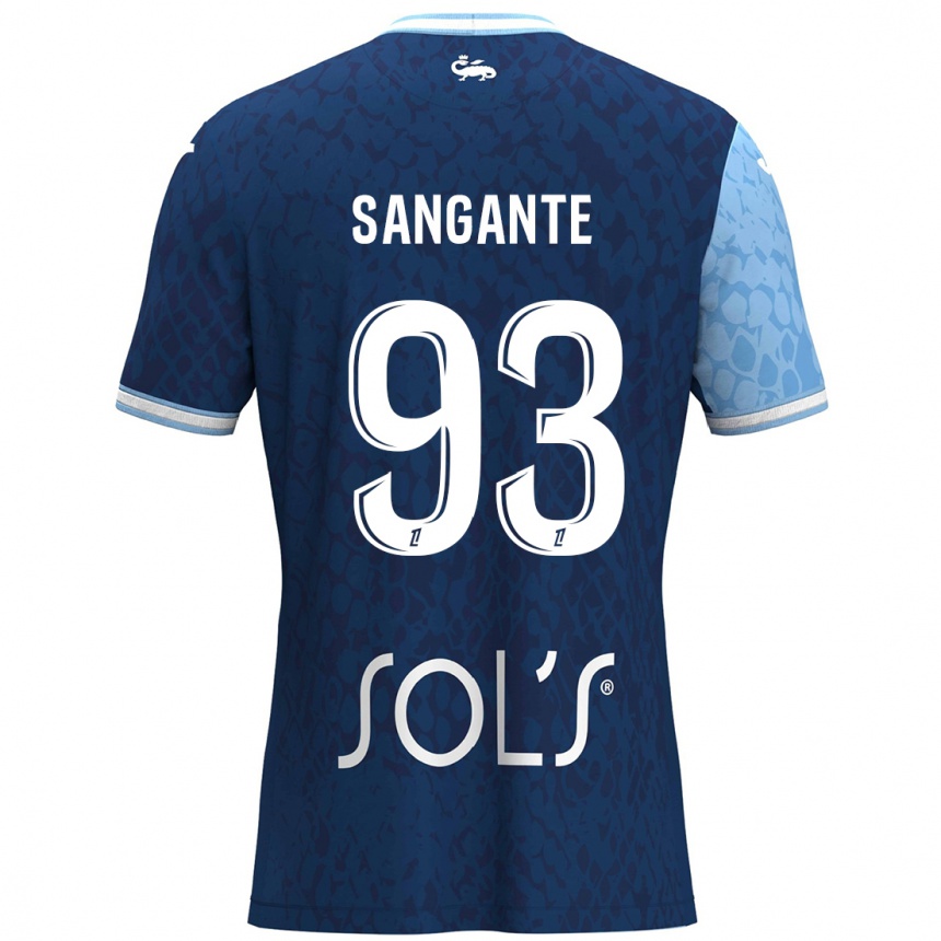 Vaikiškas Arouna Sangante #93 Dangaus Mėlyna Tamsiai Mėlyna Namų Marškinėliai 2024/25 T-Shirt