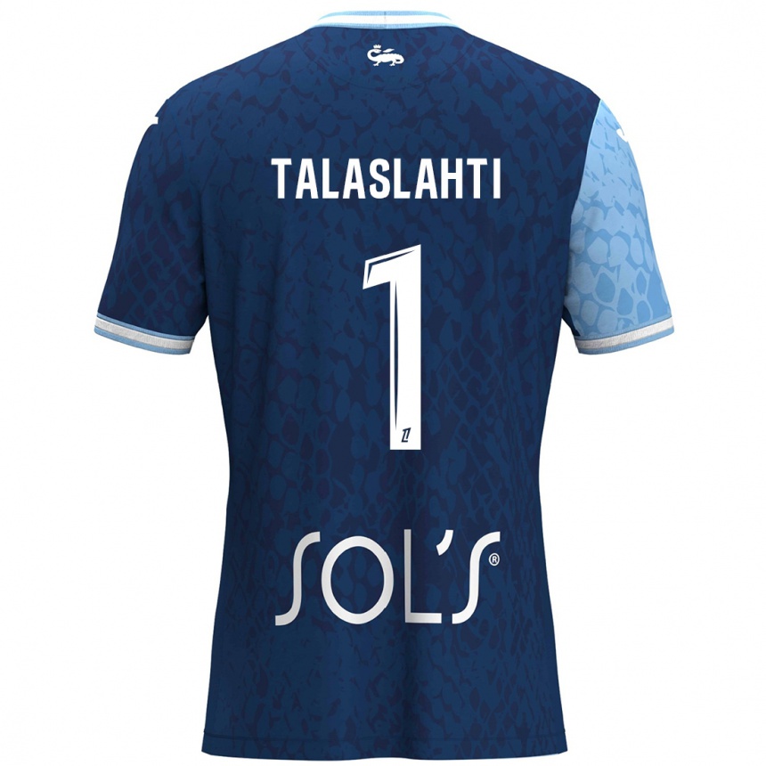 Vaikiškas Katriina Talaslahti #1 Dangaus Mėlyna Tamsiai Mėlyna Namų Marškinėliai 2024/25 T-Shirt