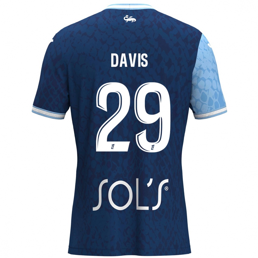 Vaikiškas Deja Davis #29 Dangaus Mėlyna Tamsiai Mėlyna Namų Marškinėliai 2024/25 T-Shirt