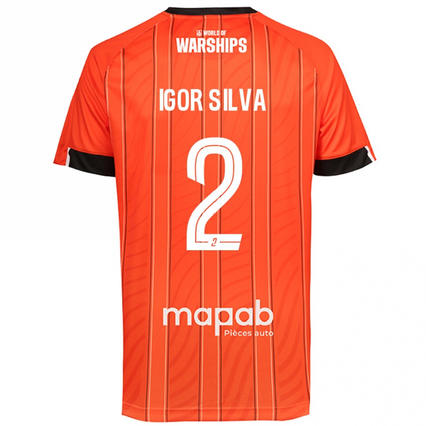 Vaikiškas Igor Silva #2 Oranžinė Namų Marškinėliai 2024/25 T-Shirt