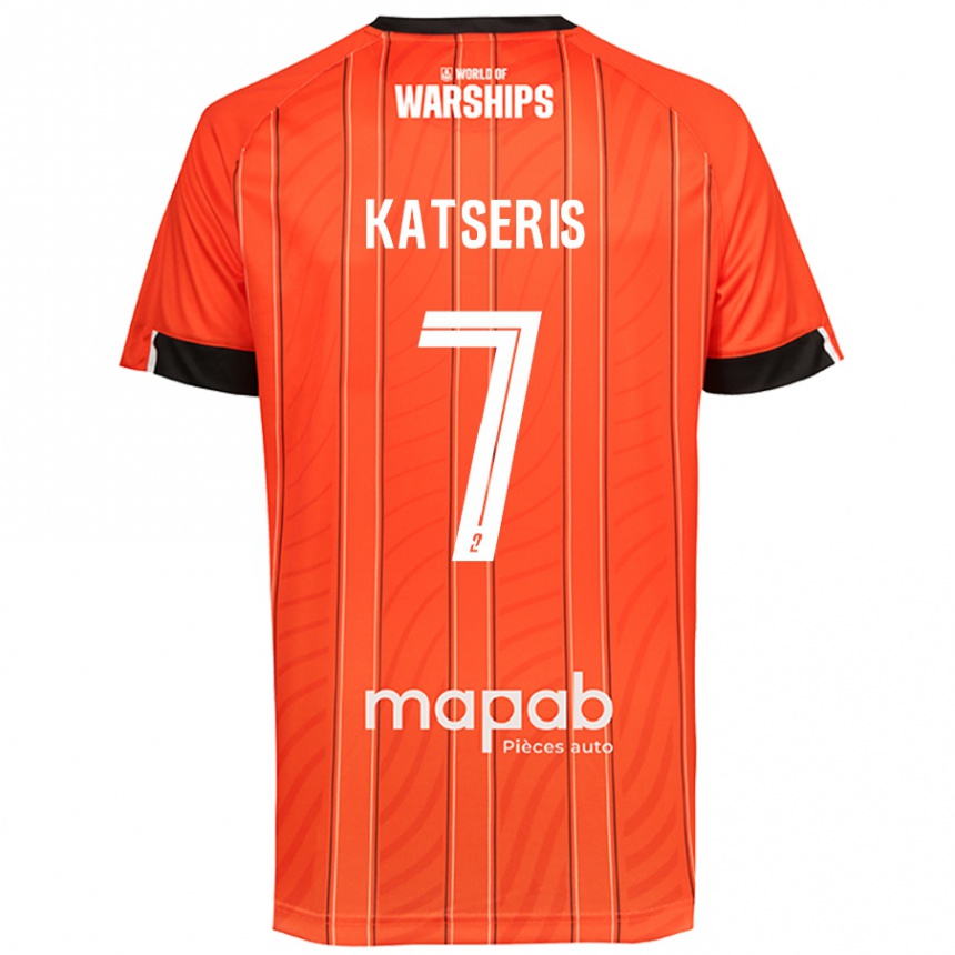 Vaikiškas Panos Katseris #7 Oranžinė Namų Marškinėliai 2024/25 T-Shirt