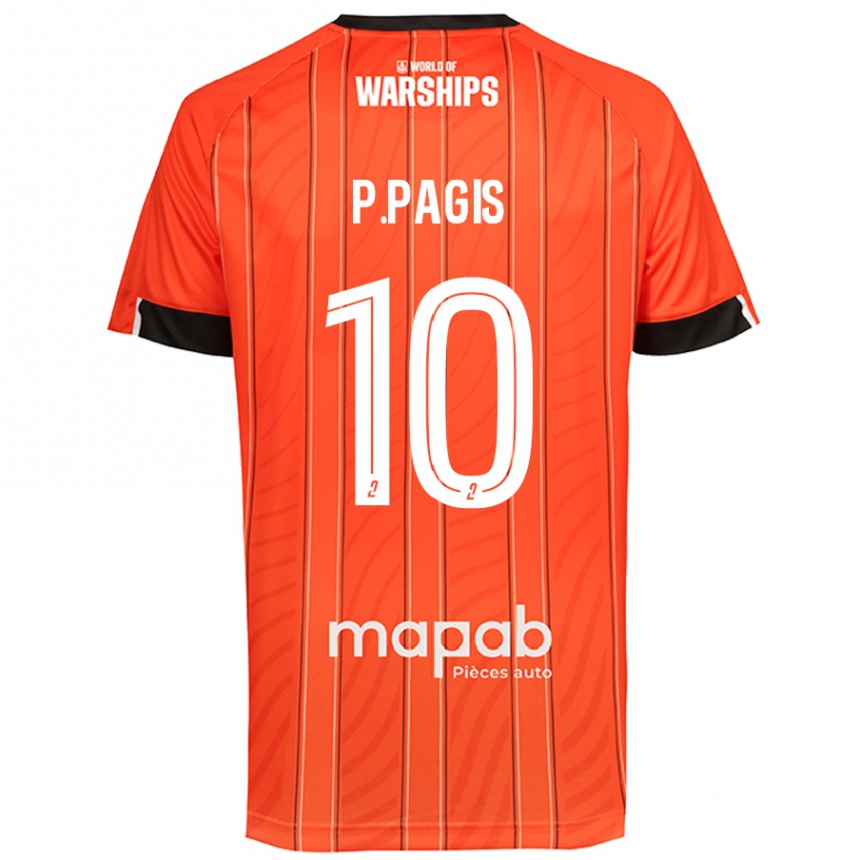 Vaikiškas Pablo Pagis #10 Oranžinė Namų Marškinėliai 2024/25 T-Shirt