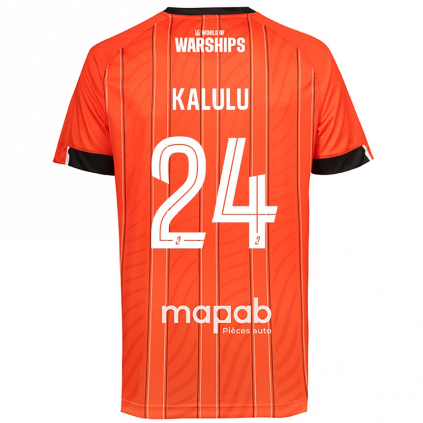 Vaikiškas Gédéon Kalulu #24 Oranžinė Namų Marškinėliai 2024/25 T-Shirt