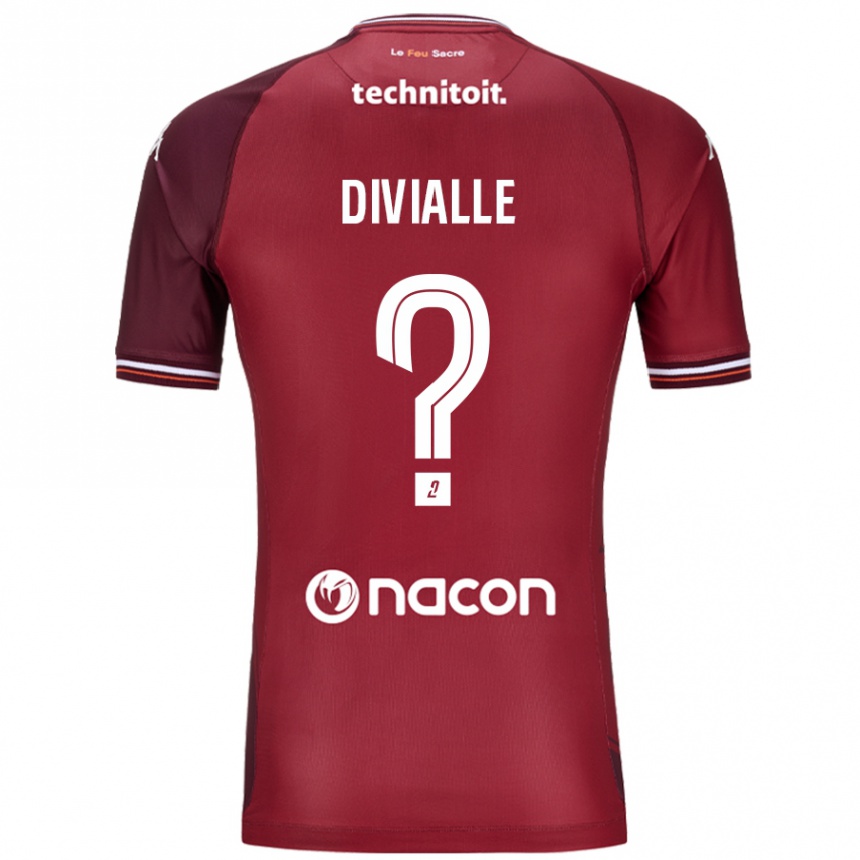 Vaikiškas Charles Divialle #0 Raudona Granata Namų Marškinėliai 2024/25 T-Shirt