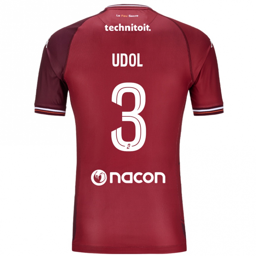 Vaikiškas Matthieu Udol #3 Raudona Granata Namų Marškinėliai 2024/25 T-Shirt