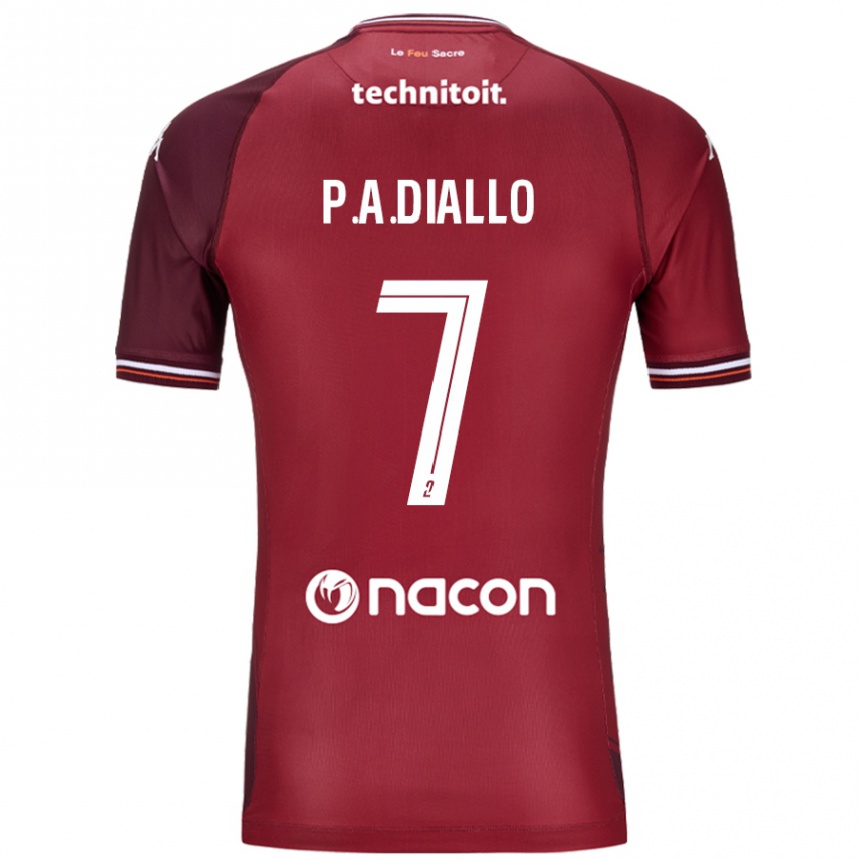 Vaikiškas Papa Amadou Diallo #7 Raudona Granata Namų Marškinėliai 2024/25 T-Shirt