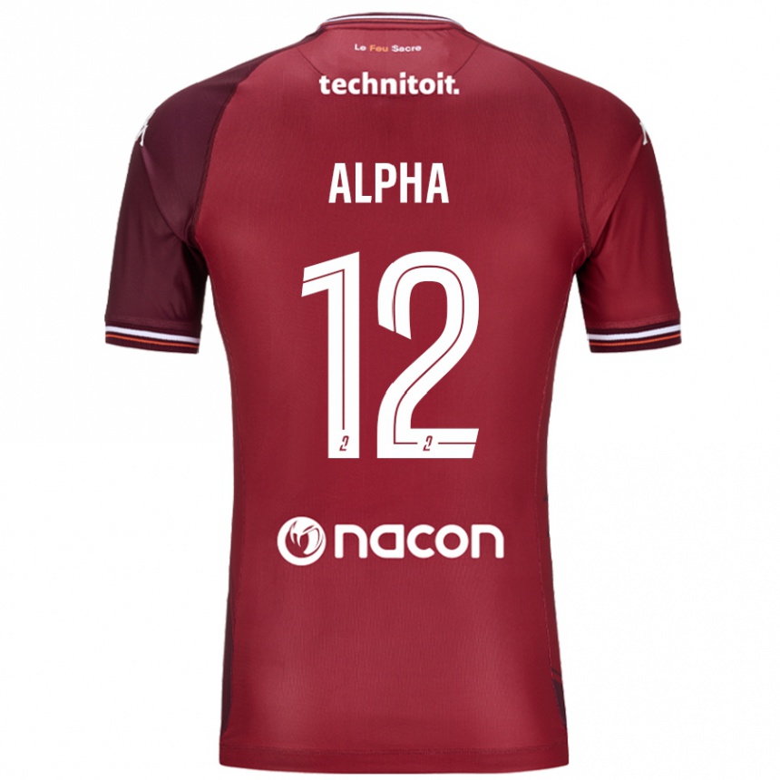 Vaikiškas Alpha Touré #12 Raudona Granata Namų Marškinėliai 2024/25 T-Shirt