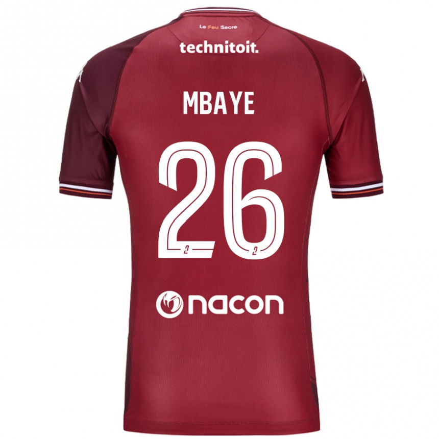 Vaikiškas Malick Mbaye #26 Raudona Granata Namų Marškinėliai 2024/25 T-Shirt