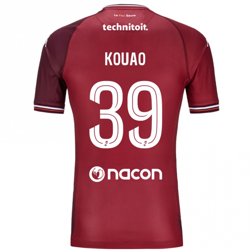 Vaikiškas Koffi Kouao #39 Raudona Granata Namų Marškinėliai 2024/25 T-Shirt