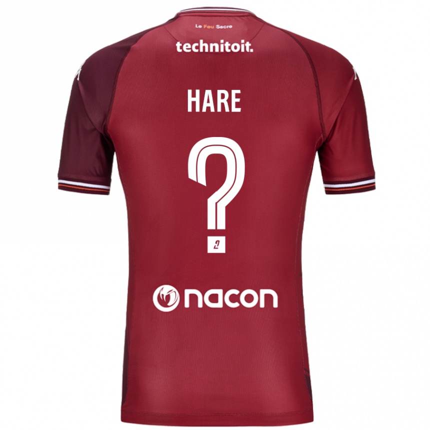 Vaikiškas Hugo Hare #0 Raudona Granata Namų Marškinėliai 2024/25 T-Shirt