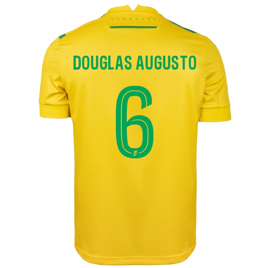 Vaikiškas Douglas Augusto #6 Geltona Žalia Namų Marškinėliai 2024/25 T-Shirt