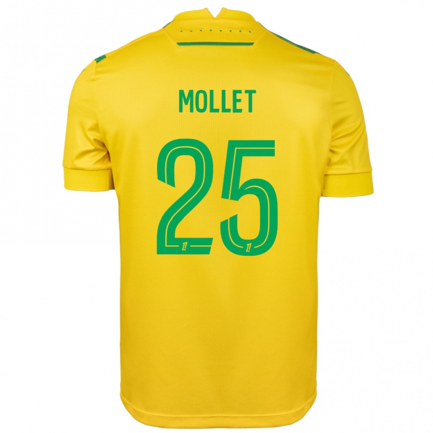 Vaikiškas Florent Mollet #25 Geltona Žalia Namų Marškinėliai 2024/25 T-Shirt