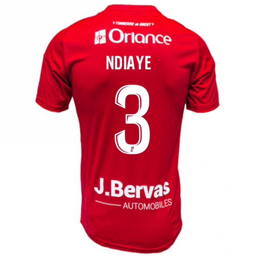 Vaikiškas Abdoulaye Ndiaye #3 Raudona Balta Namų Marškinėliai 2024/25 T-Shirt