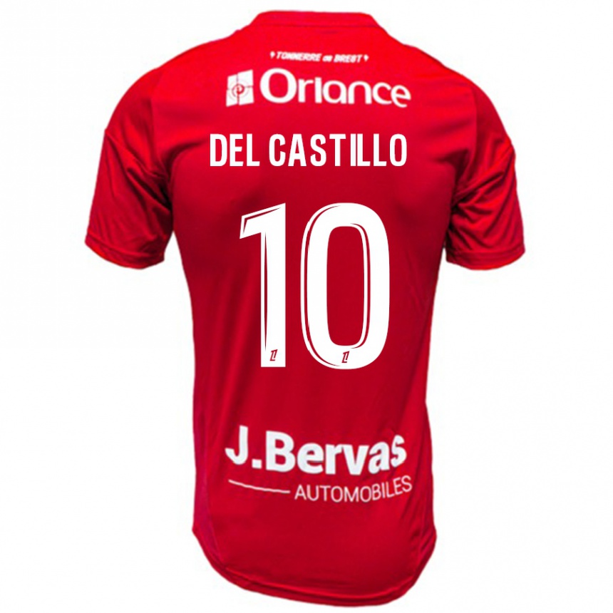 Vaikiškas Romain Del Castillo #10 Raudona Balta Namų Marškinėliai 2024/25 T-Shirt