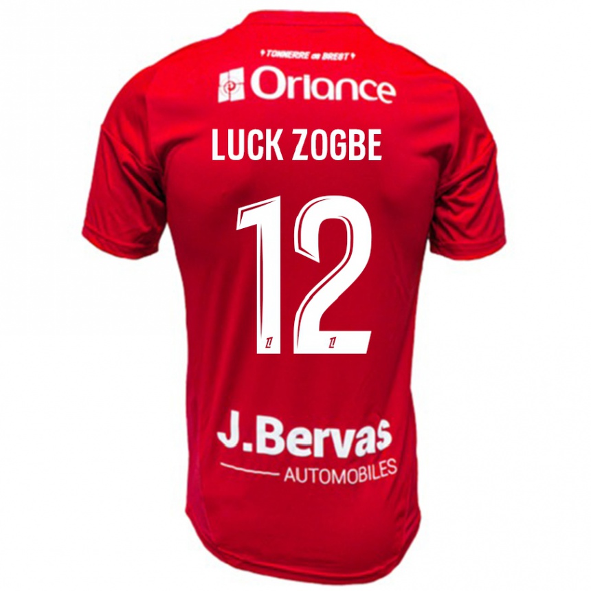 Vaikiškas Luck Zogbé #12 Raudona Balta Namų Marškinėliai 2024/25 T-Shirt