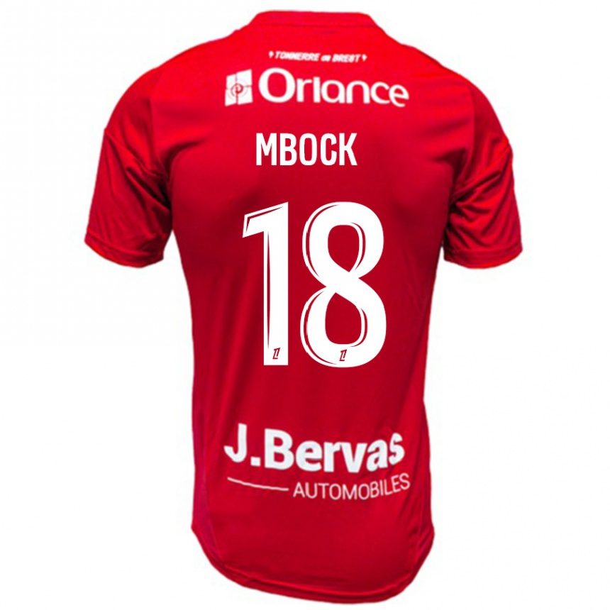 Vaikiškas Hianga'a Mbock #18 Raudona Balta Namų Marškinėliai 2024/25 T-Shirt