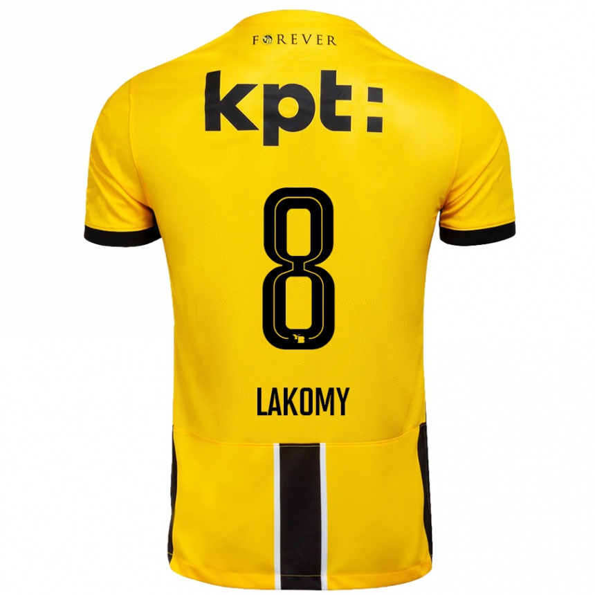 Vaikiškas Lukasz Lakomy #8 Geltona Juoda Namų Marškinėliai 2024/25 T-Shirt